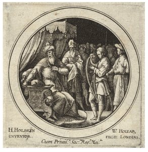 Daavid Saulin edessä. Valtio 2 tekijältä Wenceslaus Hollar