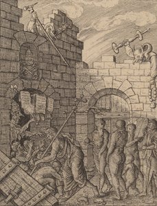 Laskeutuminen helvettiin. tekijältä Wenceslaus Hollar