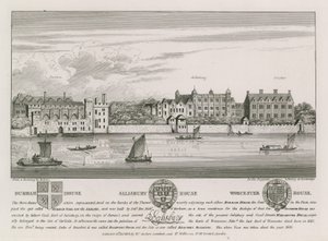 Durham House, Salisbury House ja Worcester House tekijältä Wenceslaus Hollar