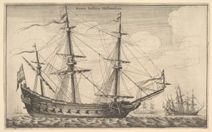 Hollannin sotalaiva, 1647. tekijältä Wenceslaus Hollar