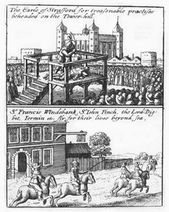 Earl of Stafford mestattiin Tower Hillillä; Sir Francis Windebank, Sir John Finch ja Lord Digby pakenevat Englannista tekijältä Wenceslaus Hollar