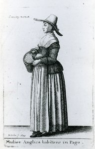 Englantilainen maalaisnainen, 1643 tekijältä Wenceslaus Hollar