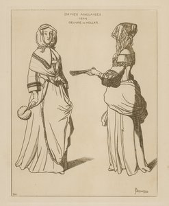Englantilaiset naiset, 1644 tekijältä Wenceslaus Hollar