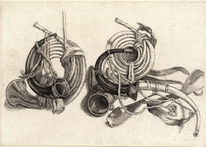 Viisi metsästyssarvea tekijältä Wenceslaus Hollar