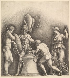 Neljä klassista hahmoa pakanauhri, 1638. tekijältä Wenceslaus Hollar