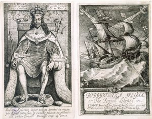 Bibliotheca Regia eli kuninkaallinen kirjasto, 1659, etupuoli ja nimilehti (etsaus ja kaiverrus) tekijältä Wenceslaus Hollar