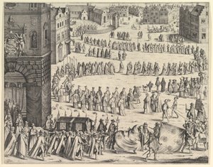 Kenraali Johann Baptista von Taxisin hautajaiset, 1645. tekijältä Wenceslaus Hollar