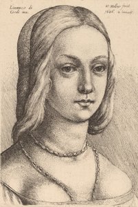 Oikealta katsovan naisen johtaja. tekijältä Wenceslaus Hollar
