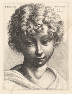 Nuoren tytön pää, 1645. tekijältä Wenceslaus Hollar