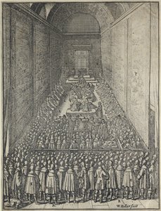 House of Lords, Westminsterin palatsi Lontoossa, noin 1650 (etsaus) tekijältä Wenceslaus Hollar