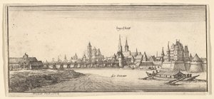 Ingolstadt, teoksesta "Saksalaisia näkymiä" tekijältä Wenceslaus Hollar