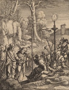 Jeesus kohtaa vastustajansa. tekijältä Wenceslaus Hollar