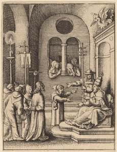 Jeesus taas ennen Kaifasta tekijältä Wenceslaus Hollar