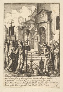 Jeesus Pilatuksen edessä, 1625-77. tekijältä Wenceslaus Hollar