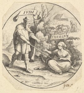 Juuda ja Tamar, 1640. tekijältä Wenceslaus Hollar