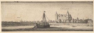 Kelsterbachin linna lähellä Hoechst am Mainia, 1642-44. tekijältä Wenceslaus Hollar