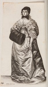Nainen hilkassa ja muhvissa tekijältä Wenceslaus Hollar