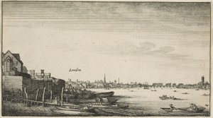 Lontoo Thames-joelta katsottuna Milford Starissa Arundel Housen alapuolella tekijältä Wenceslaus Hollar