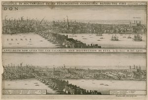 Lontoossa ennen ja jälkeen tulipalon tekijältä Wenceslaus Hollar
