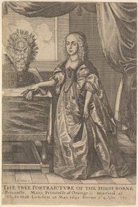 Mary, Orangen prinsessa, 1625-77. tekijältä Wenceslaus Hollar