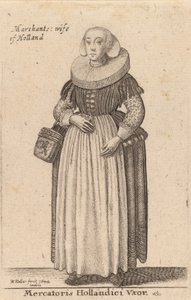 Hollantilaisen kauppiaan vaimo, 1644. tekijältä Wenceslaus Hollar
