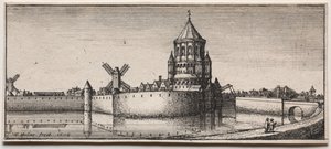 Vallihauta kaupungin portti, 1676. tekijältä Wenceslaus Hollar