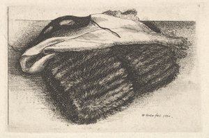 Muhvi, valkoinen huivi ja naamio, 1642. tekijältä Wenceslaus Hollar
