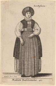 Nainen Baselista tekijältä Wenceslaus Hollar