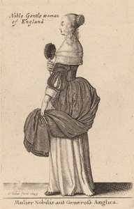 Jalo tai antelias englantilainen nainen, 1643. tekijältä Wenceslaus Hollar