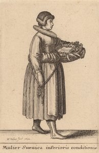 Ruotsalainen huonokuntoinen nainen, 1642. tekijältä Wenceslaus Hollar