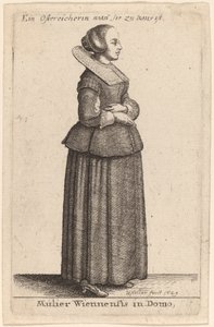 Wienin nainen talossa tekijältä Wenceslaus Hollar