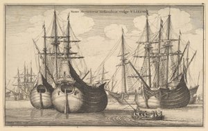 Hollantilaiset rahtialukset tai huilut, 1647 tekijältä Wenceslaus Hollar
