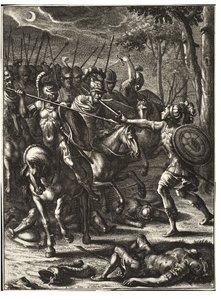 Nisus tappaa Volscensin. Valtio 2 tekijältä Wenceslaus Hollar