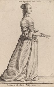 Jalo englantilainen nainen, 1649. tekijältä Wenceslaus Hollar