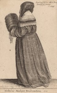 Brabantin jalo nainen, 1649. tekijältä Wenceslaus Hollar