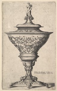 Koristeellinen pikari naamioiden jaloissa, 1645. tekijältä Wenceslaus Hollar