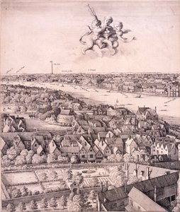 Panoraamanäkymä Lontooseen, c1670 tekijältä Wenceslaus Hollar