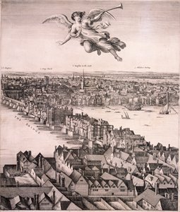 Panoraamanäkymä Lontooseen, c1670 tekijältä Wenceslaus Hollar