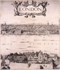Panoraamanäkymä Lontooseen, c1670 tekijältä Wenceslaus Hollar