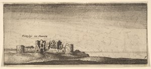 Pevenseyn linna, 1652-77. tekijältä Wenceslaus Hollar