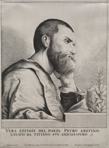 Pietro Aretinon muotokuva tekijältä Wenceslaus Hollar