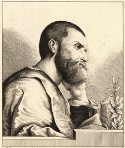 Muotokuva Pietro Aretinosta nuorena miehenä n.1650. tekijältä Wenceslaus Hollar