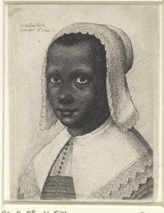 Nuoren mustan naisen muotokuva, 1645 tekijältä Wenceslaus Hollar