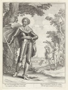 Portret van Frederik Hendrik, prins van Oranje Historia kristillisimmän kuninkaan kuningataräidin saapumisesta Alankomaiden yhdistyneisiin provinsseihin. (sarjan nimi) tekijältä Wenceslaus Hollar