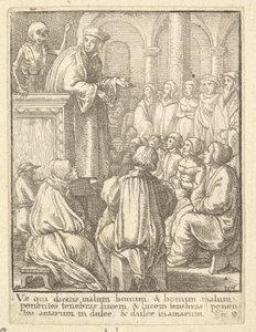Saarnaaja, Kuolemantanssista, 1651. tekijältä Wenceslaus Hollar
