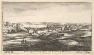 Näkymä Tangerin alaosaan White-hallin länsimäiseltä kukkulalta, 1669-73. tekijältä Wenceslaus Hollar