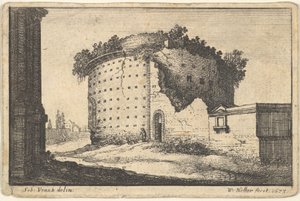 Pyöreän rakennuksen rauniot, 1673. tekijältä Wenceslaus Hollar