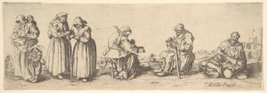 Kuusi miestä ja naista kerjäläistä, 1630. tekijältä Wenceslaus Hollar