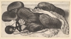 Asetelma, jossa on joukko muffeja, hansikkaat, viuhkat, naamio ja kaksi huivia, 1647. tekijältä Wenceslaus Hollar