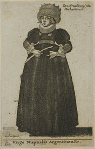 Strasbourgin nainen hääpuvussa tekijältä Wenceslaus Hollar